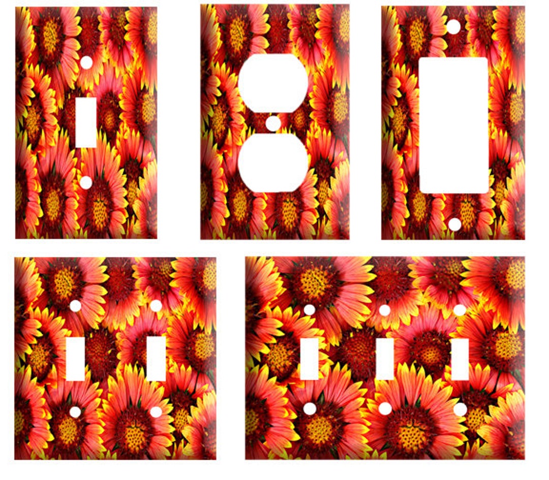 Pink and Yellow Sunflowers Light Switch Cover Plate Single - Etsy