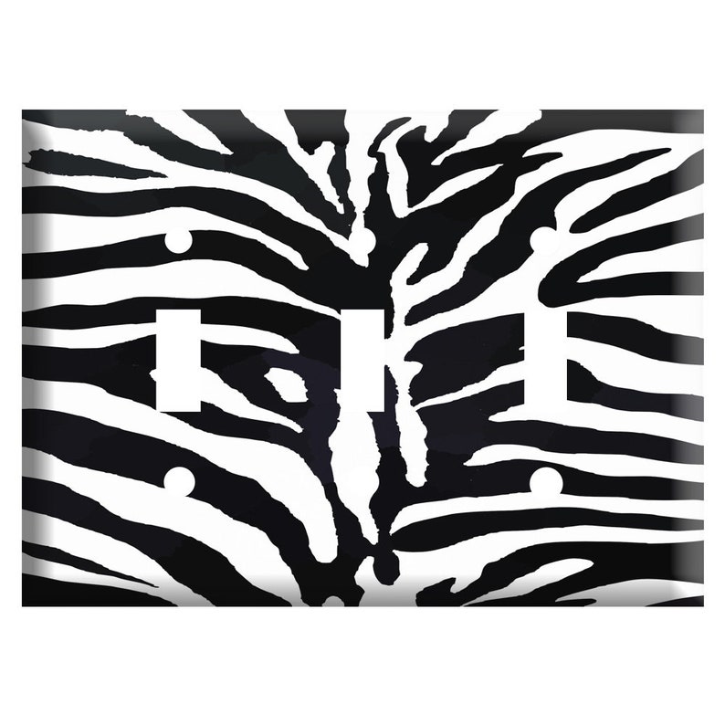 2 Gang Toggle Single Toggle switch GFCI Rocker Black and white zebra print Decorative Plastic Light Switch Cover Plate Outlet