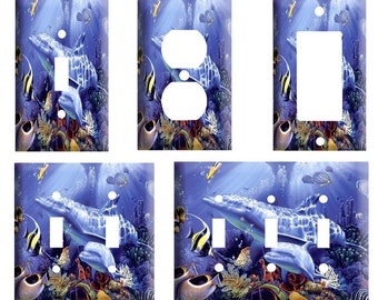 Art Plates Dolphins in the Wave Switch Plate Double Toggle Art Plates Dolphins in the Wave Switch Plate Double Toggle