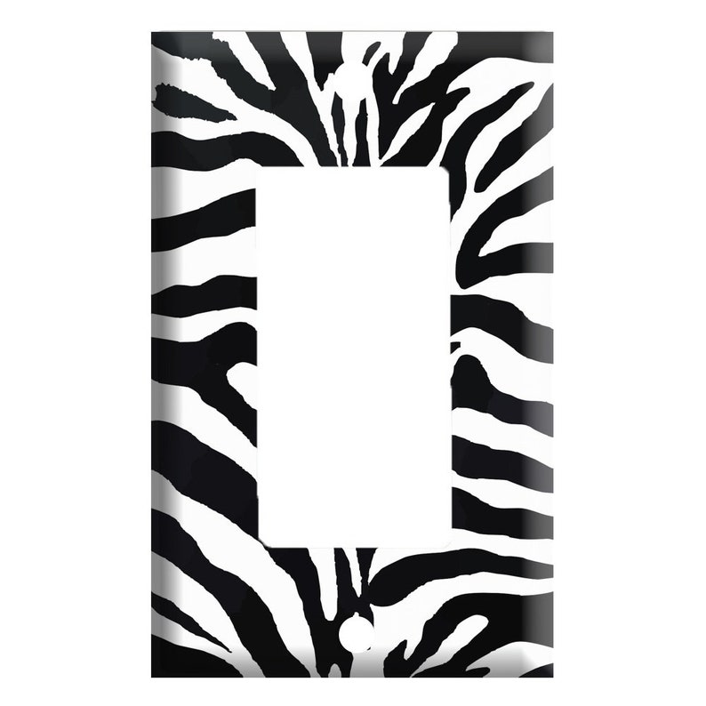 2 Gang Toggle Single Toggle switch GFCI Rocker Black and white zebra print Decorative Plastic Light Switch Cover Plate Outlet