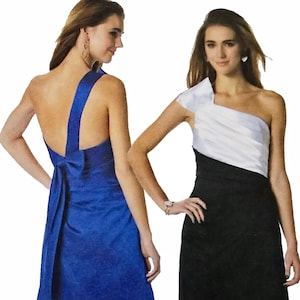 One Shoulder Cocktail Dress Pattern, McCalls M6330, UNCUT