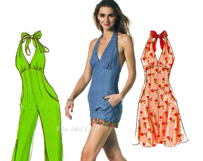 Halter Jumpsuit Pattern, Halter Romper Pattern or Halter Dress Pattern ...