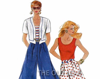 Sewing Pattern - Wide Leg Shorts, Culotte Pants, Tank Top & Jacket, Simplicity 7851, UNCUT