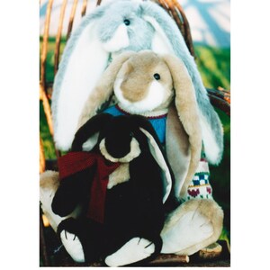 Plush Bunny Craft Pattern, Stuffed Animal Toy Pattern in 14" & 22" Sizes by The Hughston Collection - UNCUT