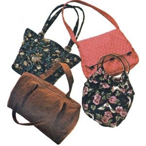 Patrón de bolso de los años 70: patrón de bolso de hombro, patrón de cartera con asa de anilla, patrón de bolso de barril y patrón de bolso de mano, Butterick 4520 - SIN CORTAR