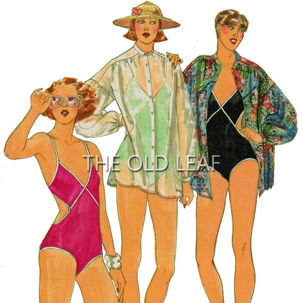 1970s Swimsuit Pattern - One Piece Monokini by Gil Aimbez, Butterick 5449, UNCUT