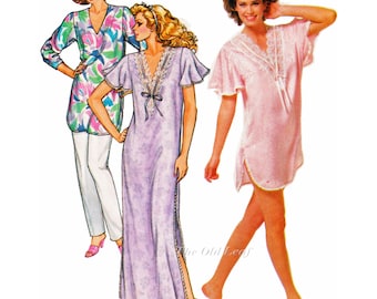 Butterick 3850: Vintage Nightgown & Lounge Pants Pattern, UNCUT
