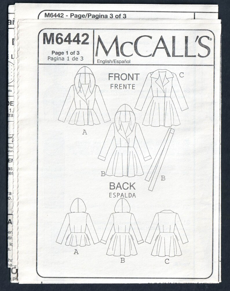 Sewing Pattern for Wrap Coat With Optional Hood Easy Mccalls Etsy