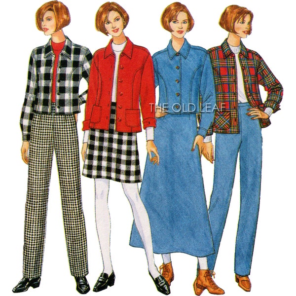 Wardrobe Pattern - Taper Pants, A Line Skirt, Jacket Top in 2 Lengths, Easy Butterick 4585 - UNCUT