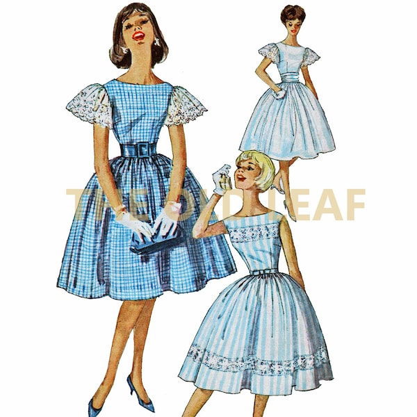 1960s Dress Sewing Pattern for Semi Formal Special Occasion, Easy Simplicity 3347