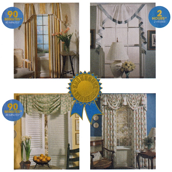 Window Pattern for Cornice Valance, Swag Topper, Jabot & Drapes, McCalls 8772, UNCUT