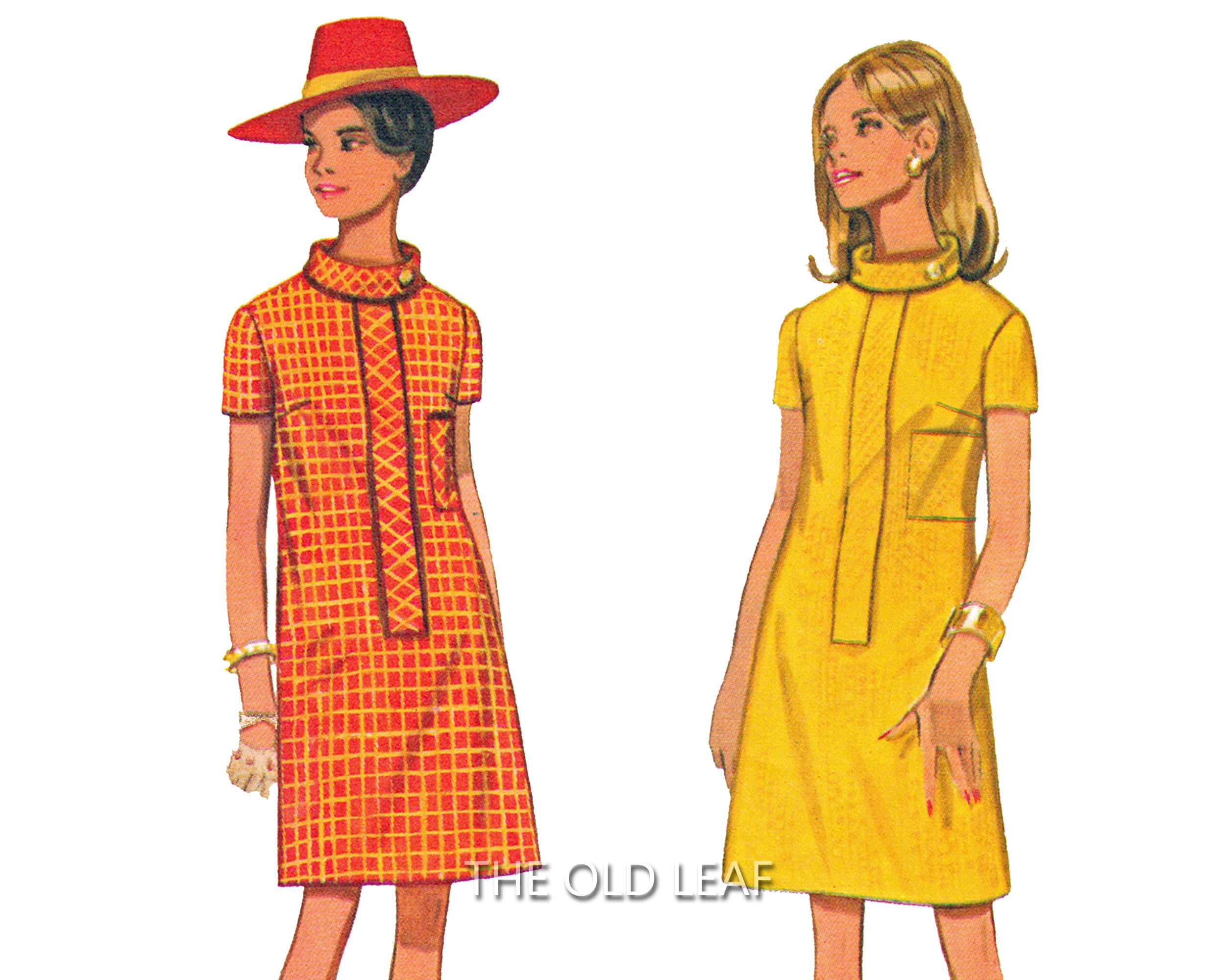 1960s Shift Dress Pattern With Ring Collar Easy Butterick Etsy