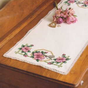 Hummingbird & Flowers Cross Stitch Dresser Scarf Needlepoint Pattern: Dimensions 72970 SEALED