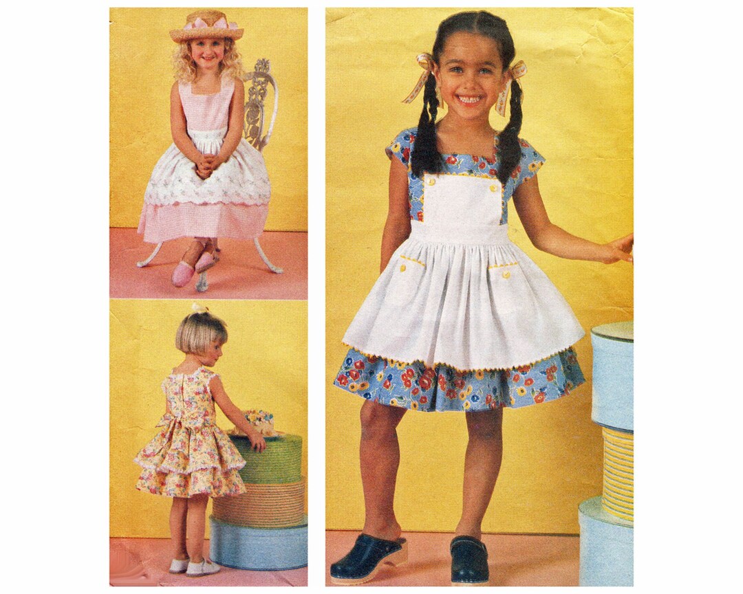 Sewing Pattern Girls Apron Dress / Pinafore Dress Easy Etsy