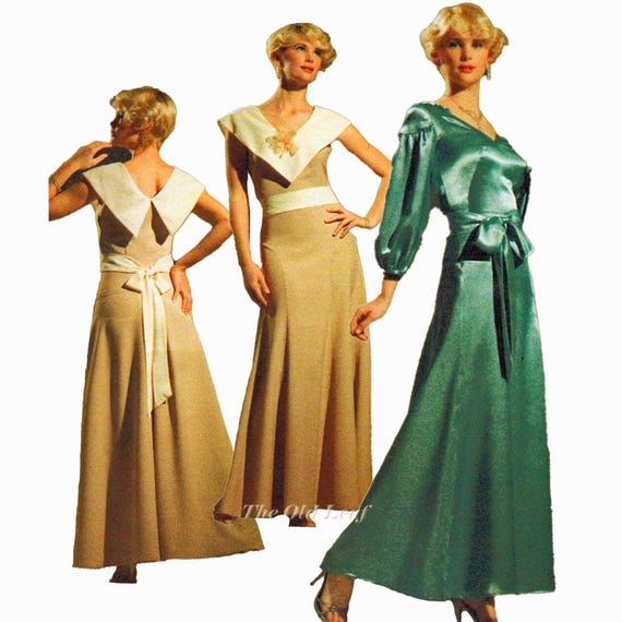 Simplicity 3619 Dress Pattern - Retro 1920s Evening Gown With V Back, Neck  & Sleeve Variations, Size 12 14 16 18 20 - UNCUT - Etsy