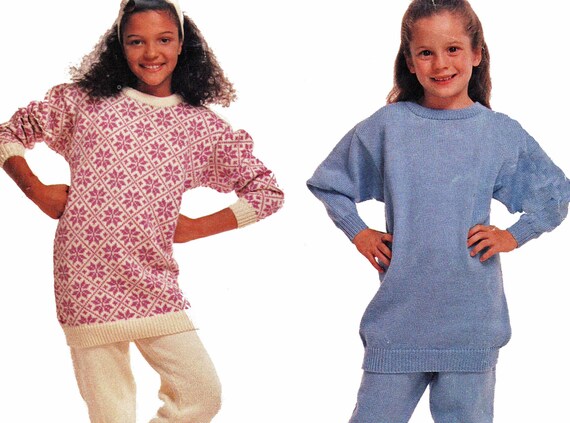 Knitting Machine Pattern Girls Sizes 6 To 14 Sweater Tunic Pants 1980s Peartree Mccalls M483 Uncut Knitting Machine Pattern Girls Sizes 6 To 14 Sweater Tunic Pants 1980s Peartree Mccalls M483 Uncut
