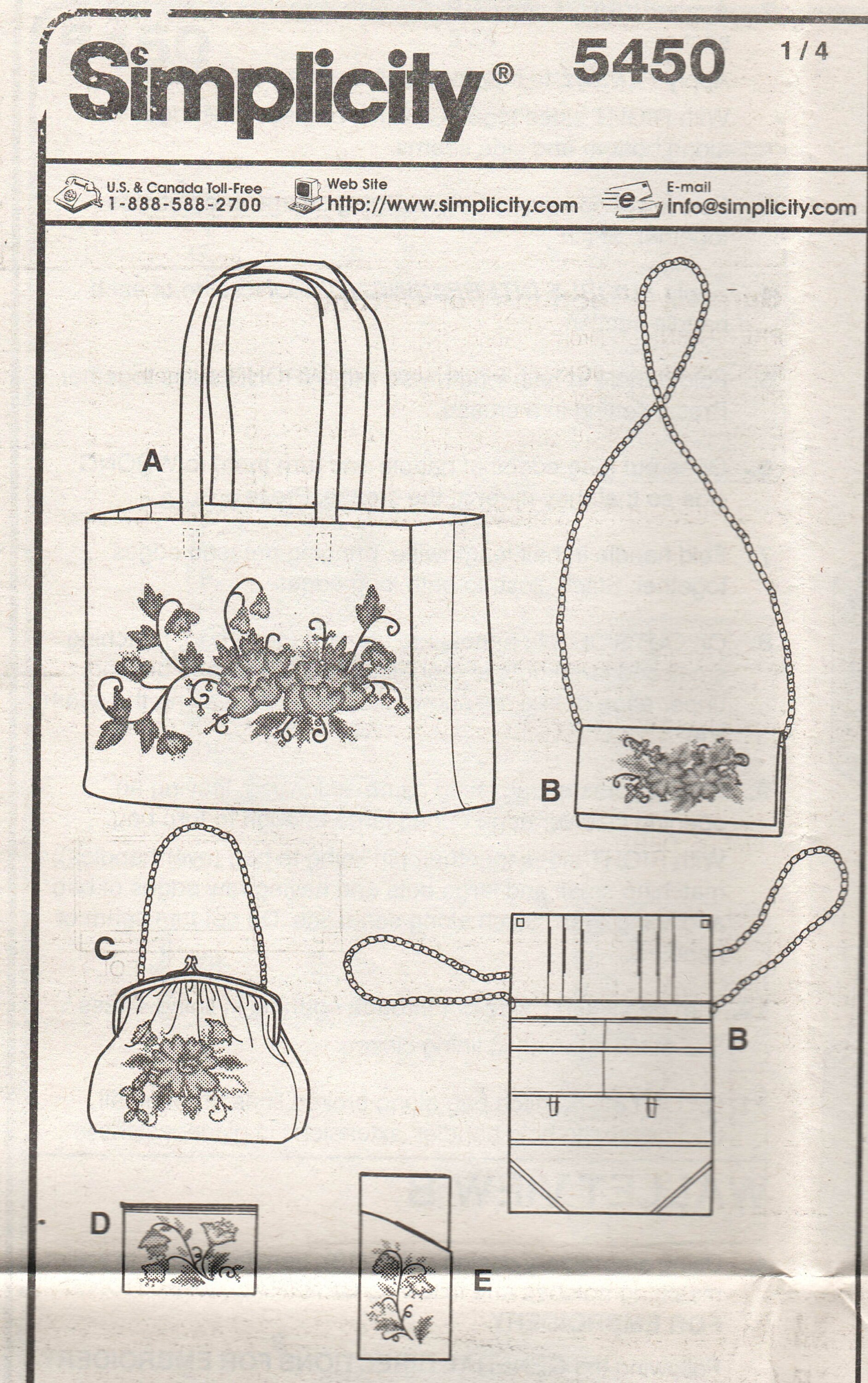 Pattern for Crewel Embroidery Wallet Purse & Bags Simplicity Etsy