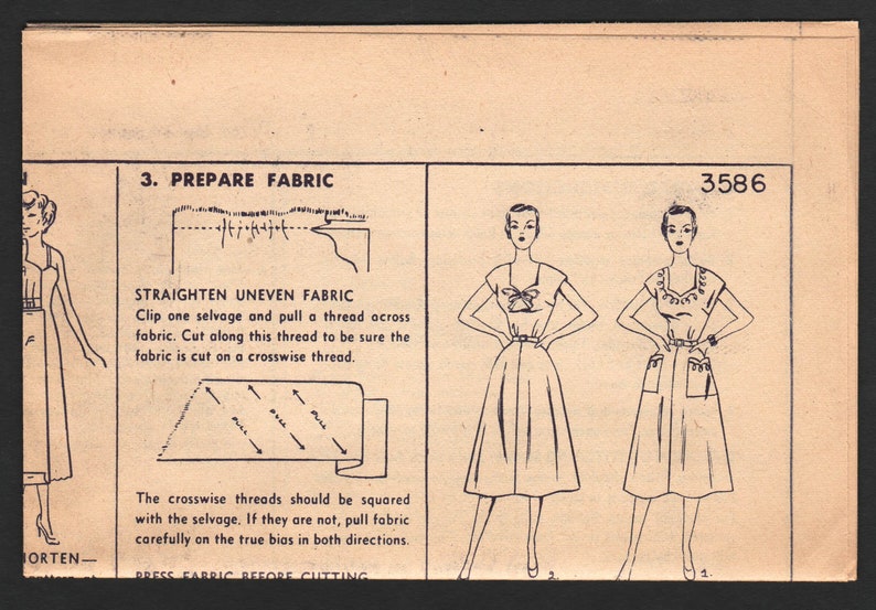 1950s Dress Pattern with Optional Bias Skirt or Soutache Trim, Easy Simplicity 3586, UNCUT image 6