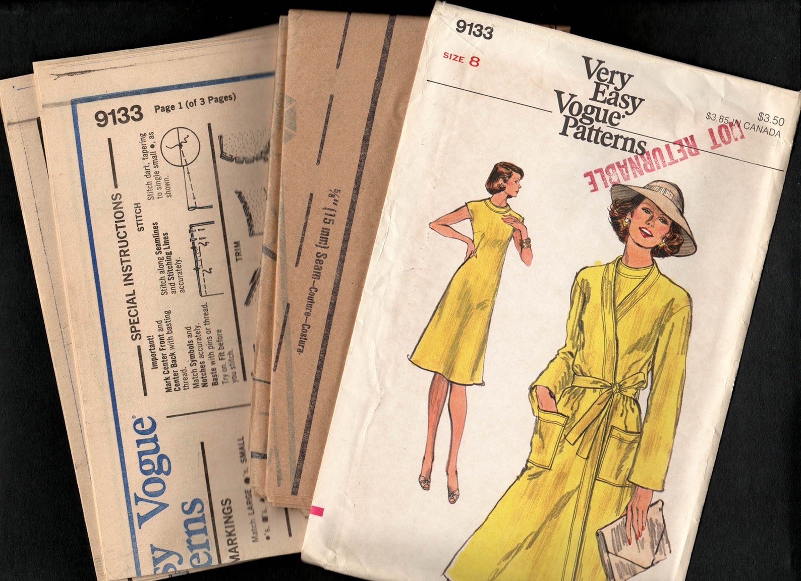 Vintage Vogue Pattern for Wrap Coat & Dress Very Easy Vogue Etsy