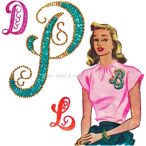 May include: Illustration of a woman in a pink top and green skirt, with the letter "B" on her shirt. The image also features the letters "D", "P", and "L" in a decorative style, with teal and gold accents. The Old Leaf is written on the image.