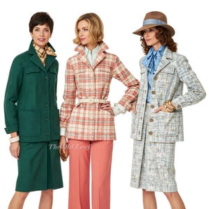 Vintage 1970s Simplicity 6233 Shacket Suit Pattern:  Wide Leg Pants & Skirt (UNCUT)