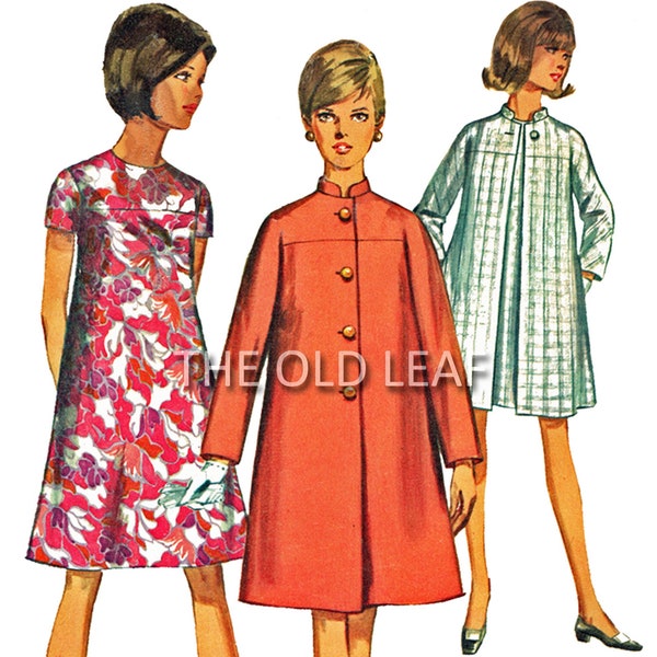 Vintage Sewing Pattern - 1960s Tent Dress & Coat, Simplicity 7452, UNCUT