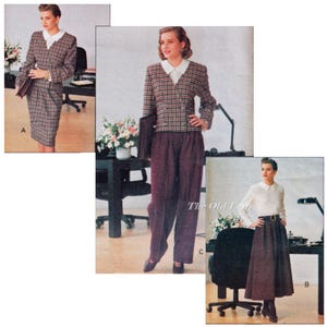 1980s Career Wardrobe Pattern - Jacket, Skirts, Pants & Blouse: Vogue 2329 UNCUT