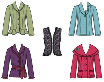 Fitted Jacket Pattern & Vest with Variations, Simplicity 0634 4032, UNCUT