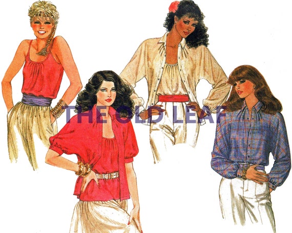 Sewing Pattern for 80s Sleeveless Top & Shirt Mccalls 7930 | Etsy