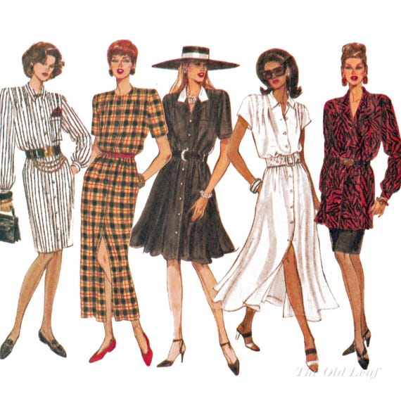 Vogue 1075 Pattern: Easy 1990s Button Front Dress, Tunic & Skirt (UNCUT) -  Etsy