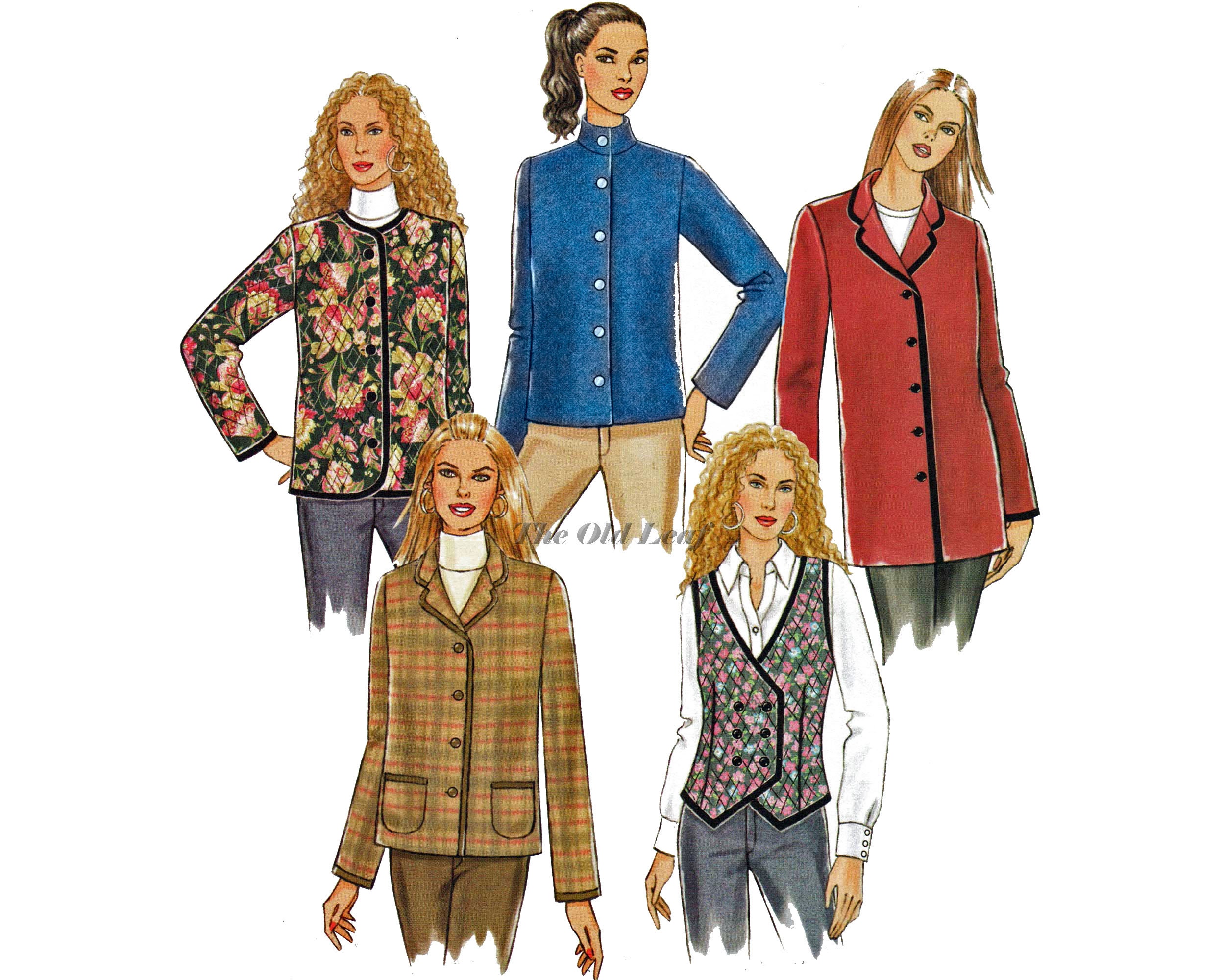 Sewing Pattern for Jacket & Vest in Plus Sizes, Easy Butterick B5400 ...