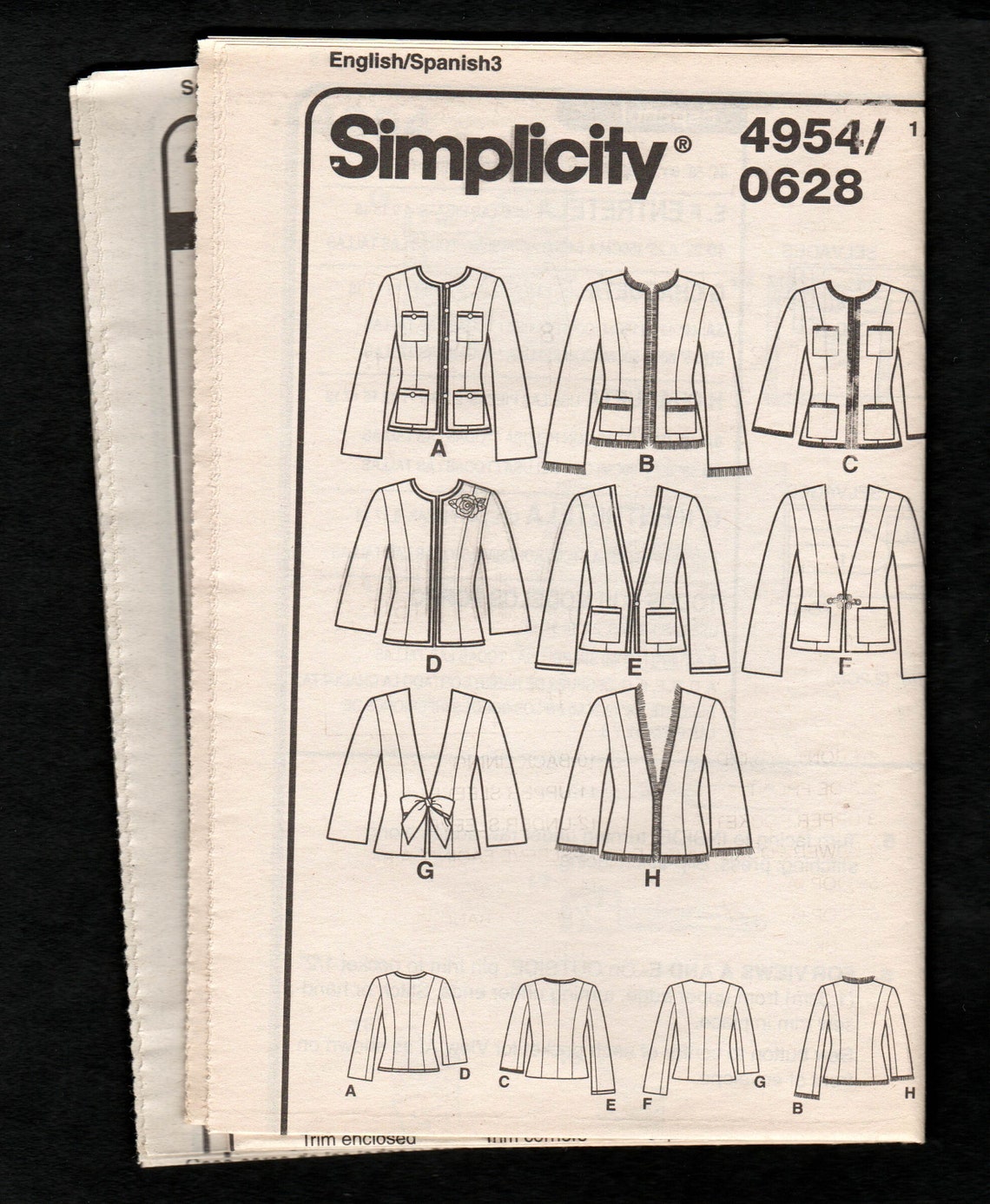 Sewing Pattern for Chanell Jacket Design Your Own Simplicity Etsy