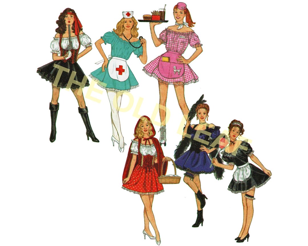 Costume Pattern French Maid Red Riding Hood Nurse Lady Etsy