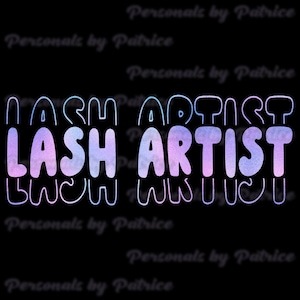 Lash Artist Bubbly Text SVG PNG JPG: Cricut e sublimazione (download digitale)