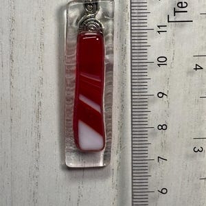 Abstract fused glass pendant