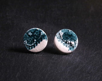 Lace Earrings Stud (3 of 3) ceramic earrings, nottingham lace, porcelain earrings, ceramic jewellery