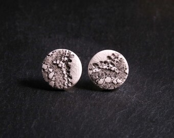 Lace Earrings Stud (1 of 3) ceramic earrings, nottingham lace, porcelain earrings, ceramic jewellery