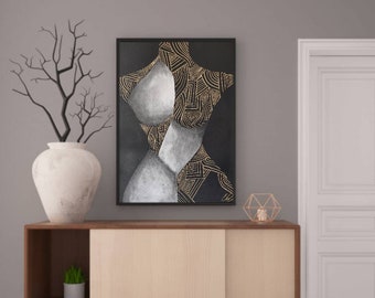 Original Abstract Painting, Acrylic Painting, Canvas Art, Figure Painting