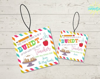 Editable Bundt Cake Gift Tag , Bundt Cake Appreciation Tag , Staff Appreciation, Gift Tag for Teachers, Staff, Coworkers, Digital Gift Tag,