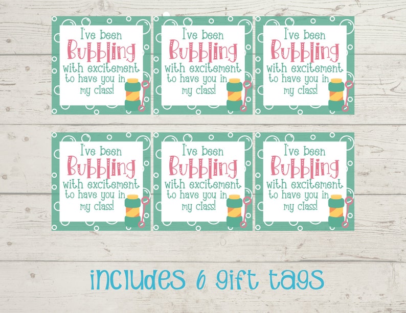 Editable Beginning of School Gift Tag , Bubble Gift Tag , School Gift ...