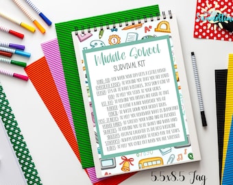 Editable Middle School Survival Kit Tag , Printable Digital Gift Tag, Candy Survival Kit, Gift Tag, Student Gift, Treat Tag | Canva Template