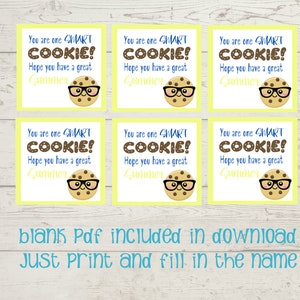 Editable End of Year Gift Tag , You Are One Smart Cookie Tag , End of ...