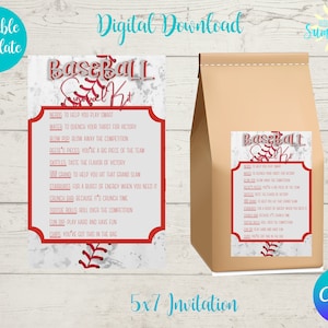 Editable Baseball Survival Kit Tag,  Baseball Camp, Tryouts, Candy Survival Kit, Gift Tag, Baseball Gift, Treat Tag, Canva Template