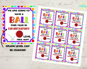 Editable Beginning of School Gift Tag , Have a Ball , School Grade Level Gift Tags for Class , School Gift Tags for Teachers ,Canva Template