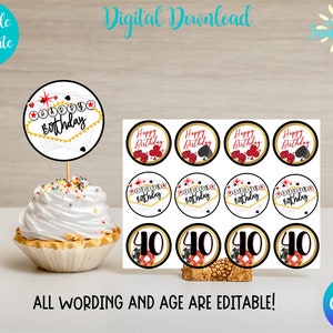 Casino Birthday Mega Party Pack, Casino Birthday, Casino Party Decorations,  Vegas, Poker, Banner, Wrappers, Cupcake Toppers, Favor Tag, Sign -   Canada