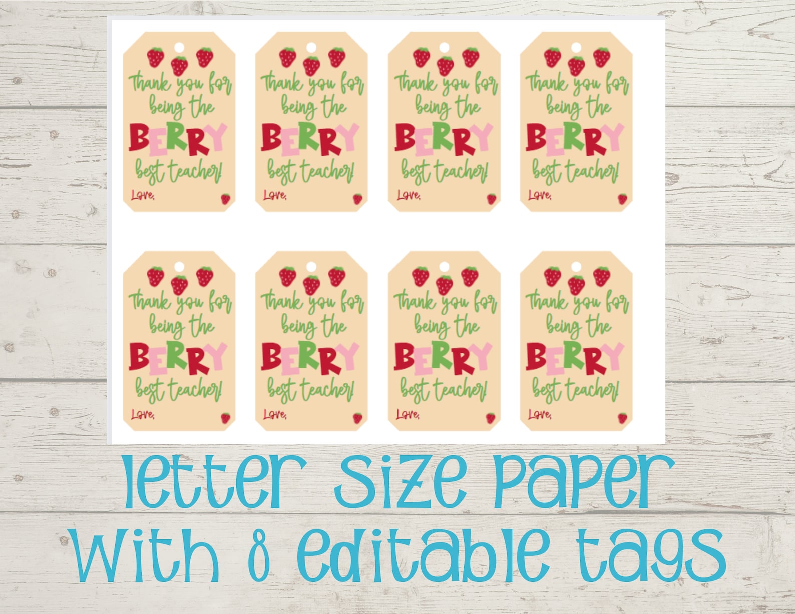 Editable Berry Favor Tag , Berry Sweet Summer Tag , End of School Tag ...