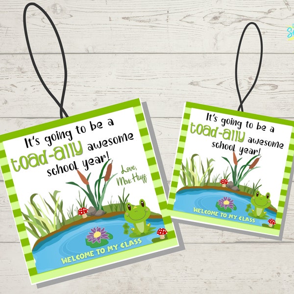 Editable Toad-ally Awesome Gift Tag , Frog Theme Tag , First Day of School Student Gift Tags, Gift Tag for Students, Digital Gift Tag,