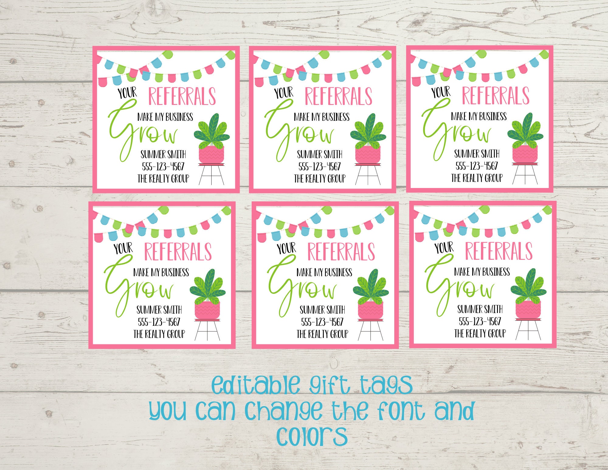 Spring Pop-by Tags, Your Referrals Make My Business Grow, Real Estate ...