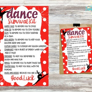 Editable Dancer Survival Kit Tag , Dance Competition , Printable, Candy Survival Kit, Gift Tag, Dancer Gift, Treat Tag , Canva Template