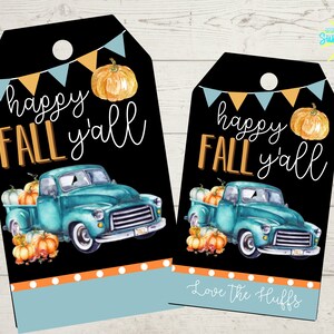 Editable Happy Fall Y&#39;all, Fall Gift Tag for Students Teachers Employees, Thanksgiving Gift Tag, Thank You Tags, Digital Gift Tag